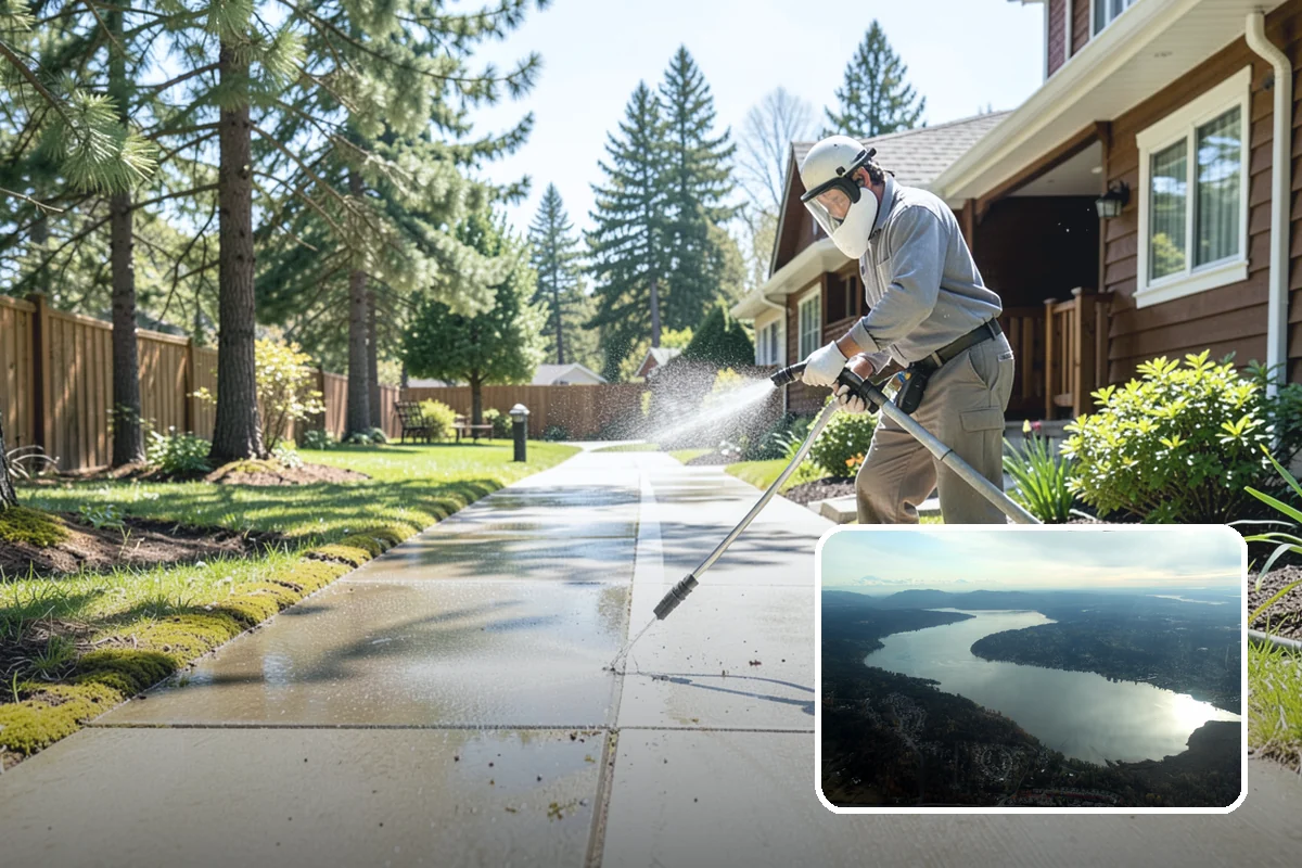 Driveway Restoration Cleaning in Sammamish, King County, WA - Revives heavily neglected and stained driveways