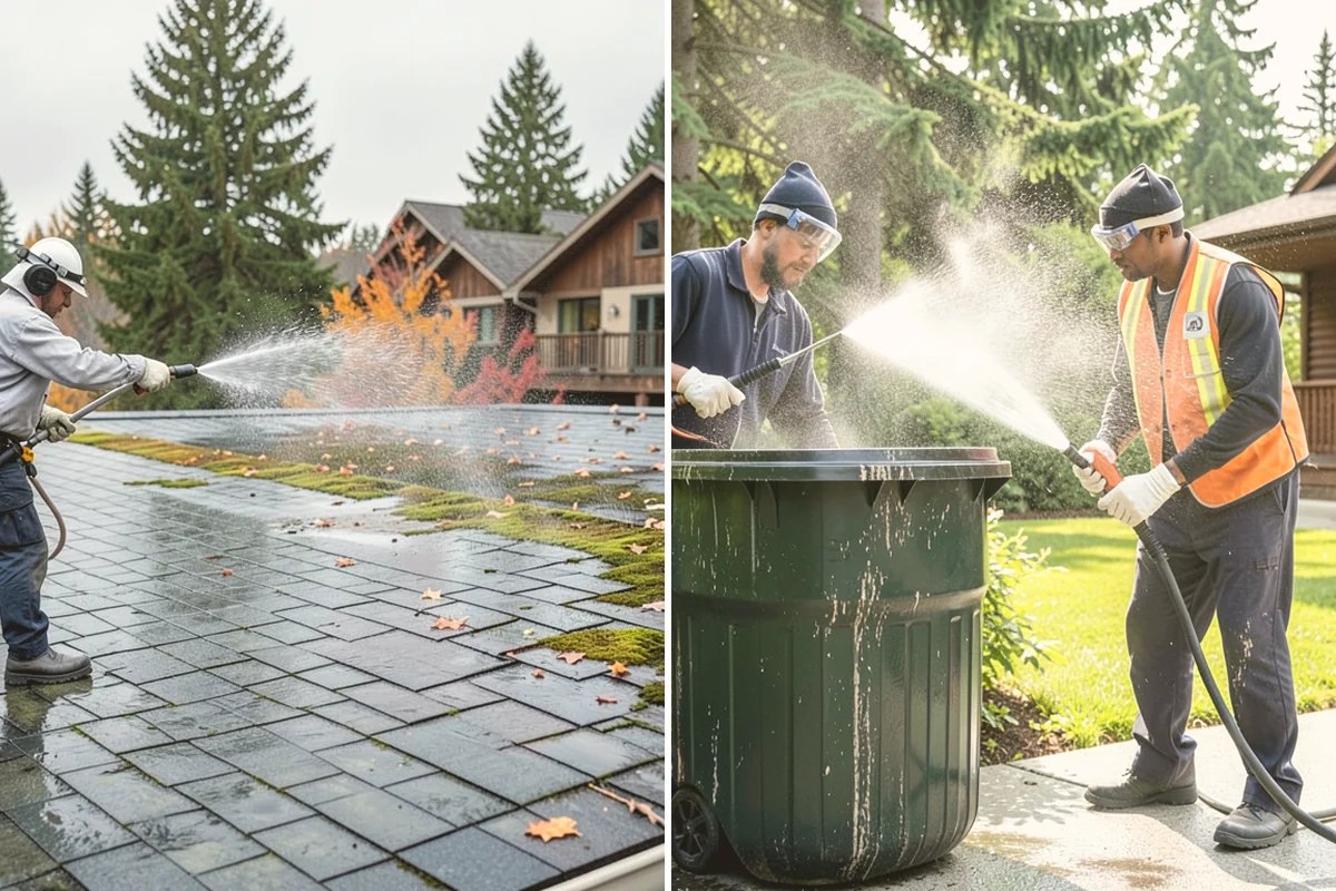 Driveway Restoration Cleaning in Sammamish, King County, WA - Assess all forms of staining, growth, and grime present