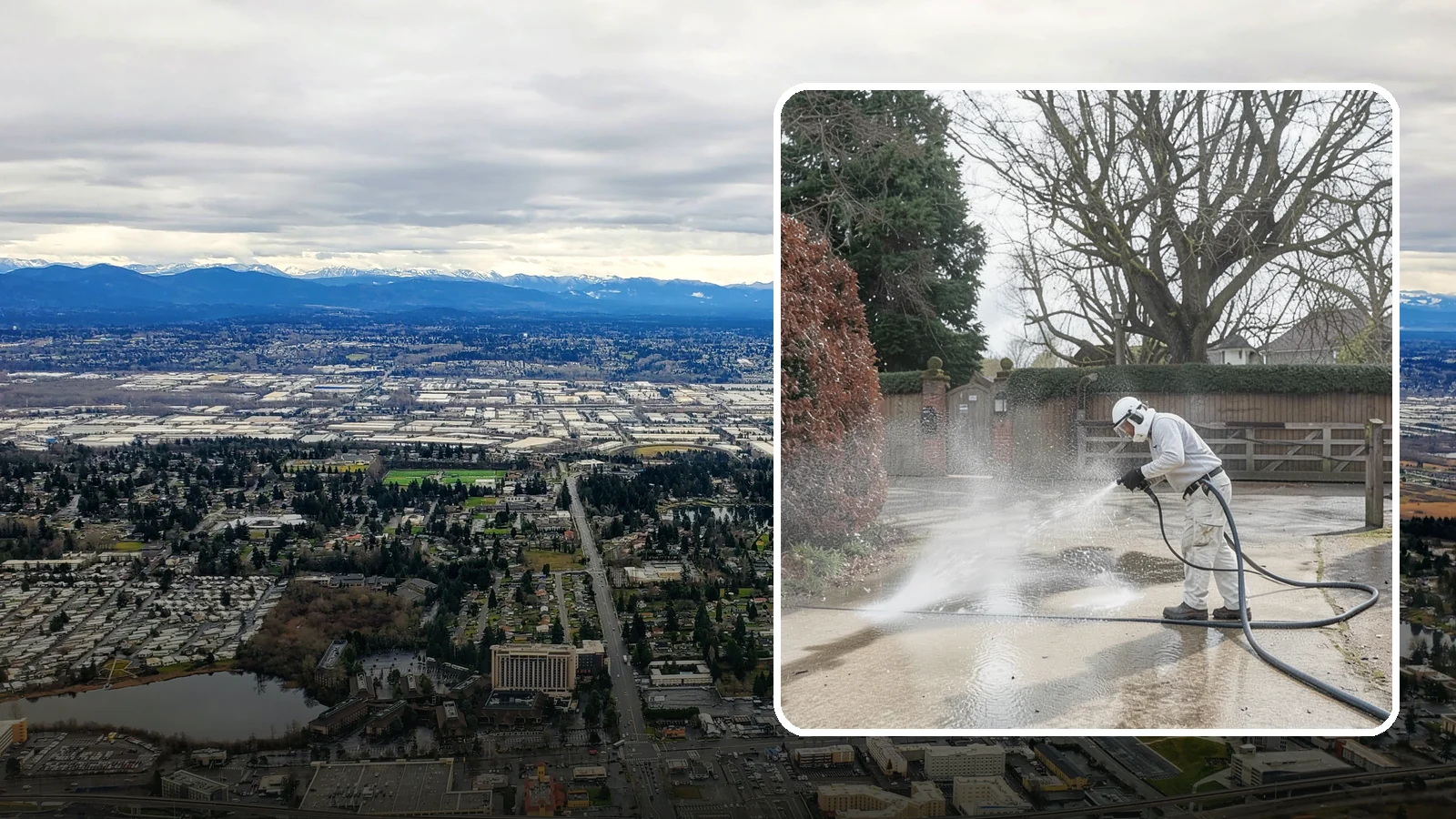 Driveway Restoration Cleaning in SeaTac, King County, WA - Intensive restoration cleaning that revives severely neglected or heavily stained Washington driveways.