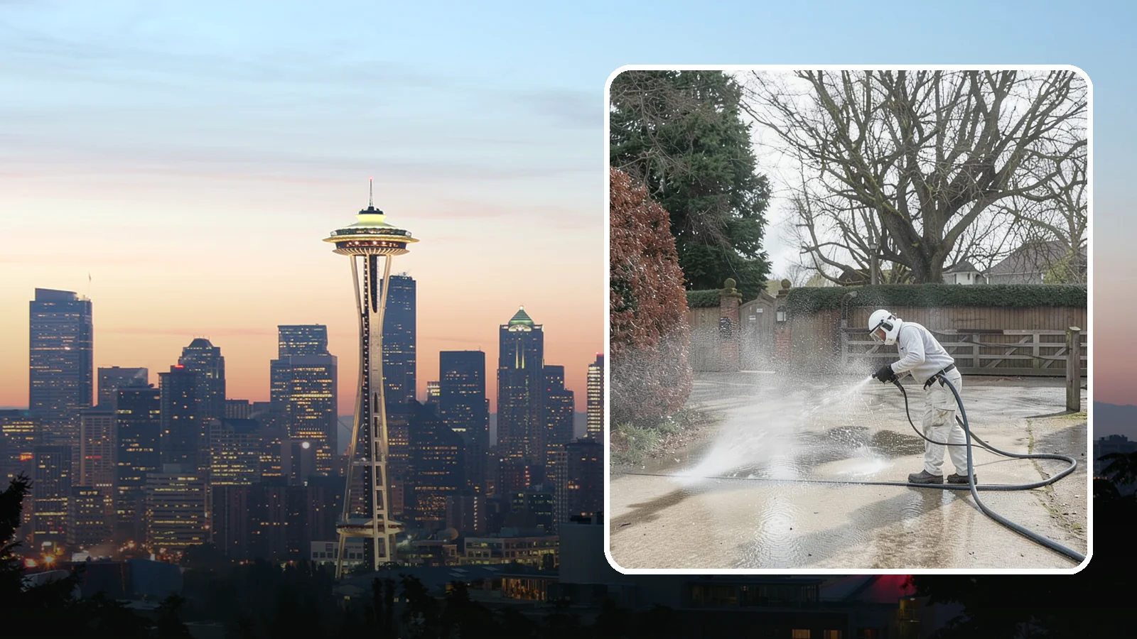 Driveway Restoration Cleaning in Seattle, King County, WA - Intensive restoration cleaning that revives severely neglected or heavily stained Washington driveways.