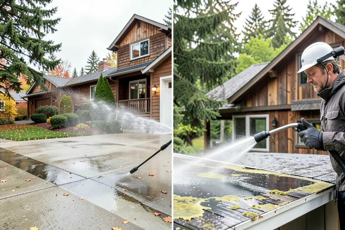 Driveway Restoration Cleaning in Seattle, King County, WA - Assess all forms of staining, growth, and grime present