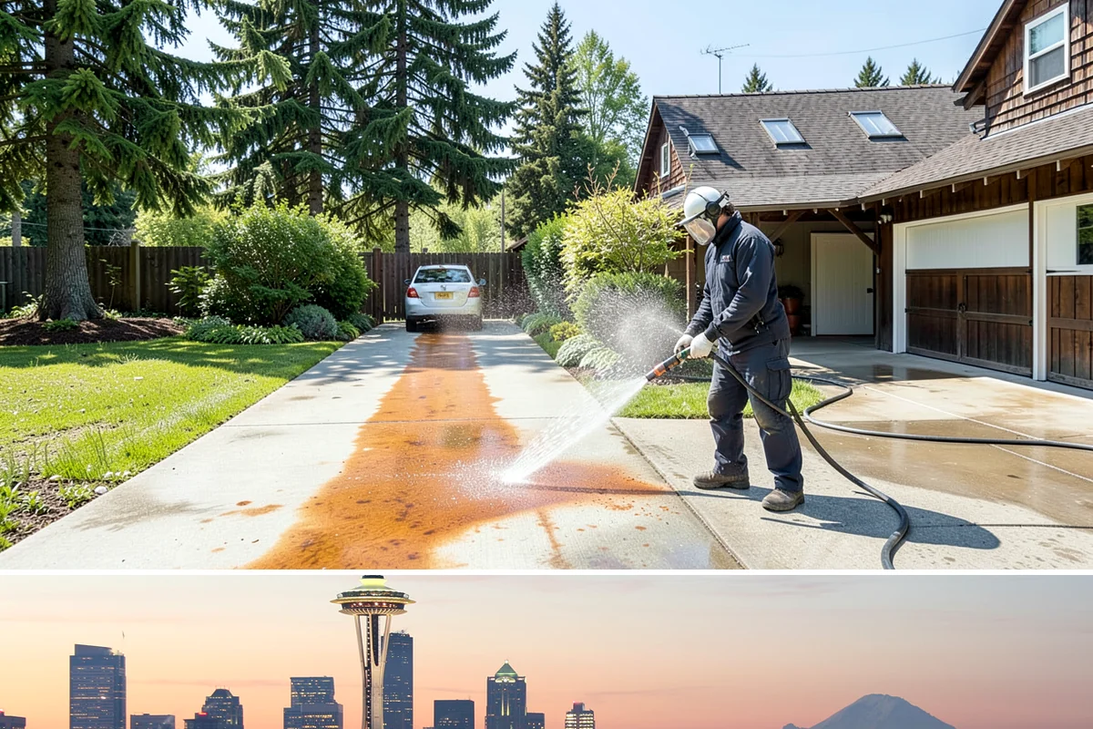 Driveway Restoration Cleaning in Seattle, King County, WA - Plan restoration work for the dry season when multiple treatment stages can proceed without rain delays.