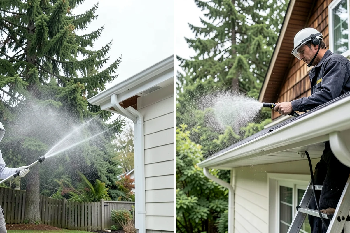 Driveway Restoration Cleaning in Shoreline, King County, WA - Assess all forms of staining, growth, and grime present