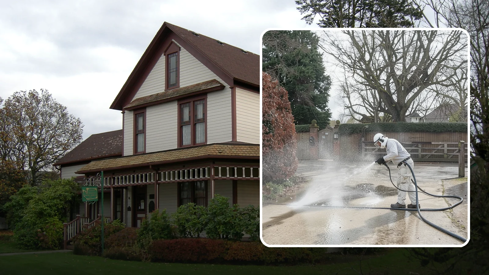Driveway Restoration Cleaning in Sumner, Pierce County, WA - Intensive restoration cleaning that revives severely neglected or heavily stained Washington driveways.