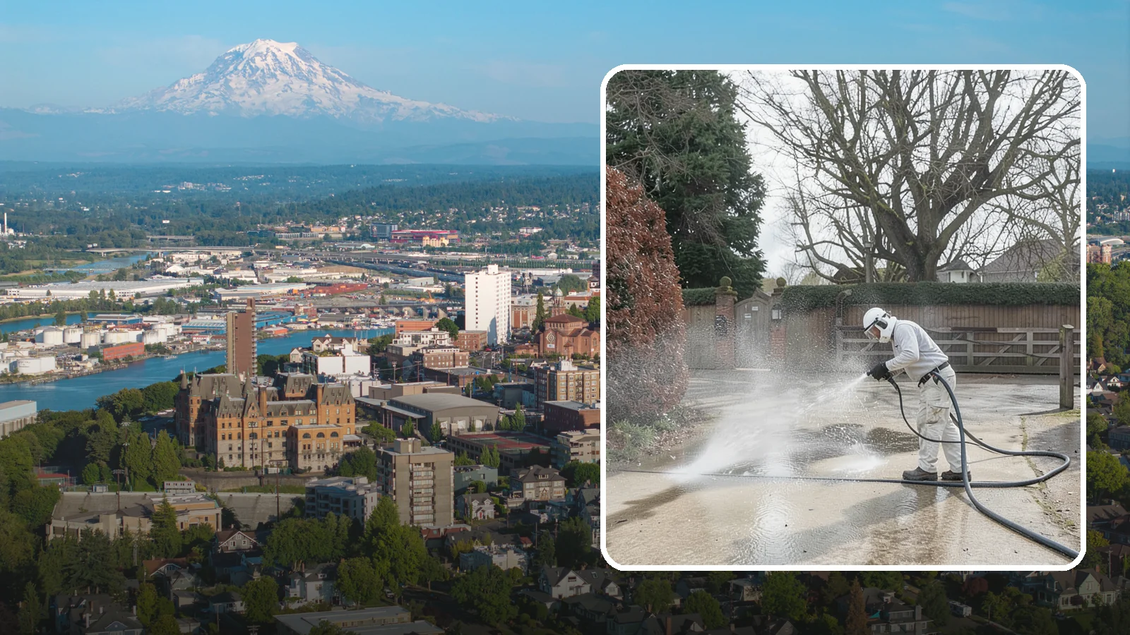 Driveway Restoration Cleaning in Tacoma, Pierce County, WA - Intensive restoration cleaning that revives severely neglected or heavily stained Washington driveways.