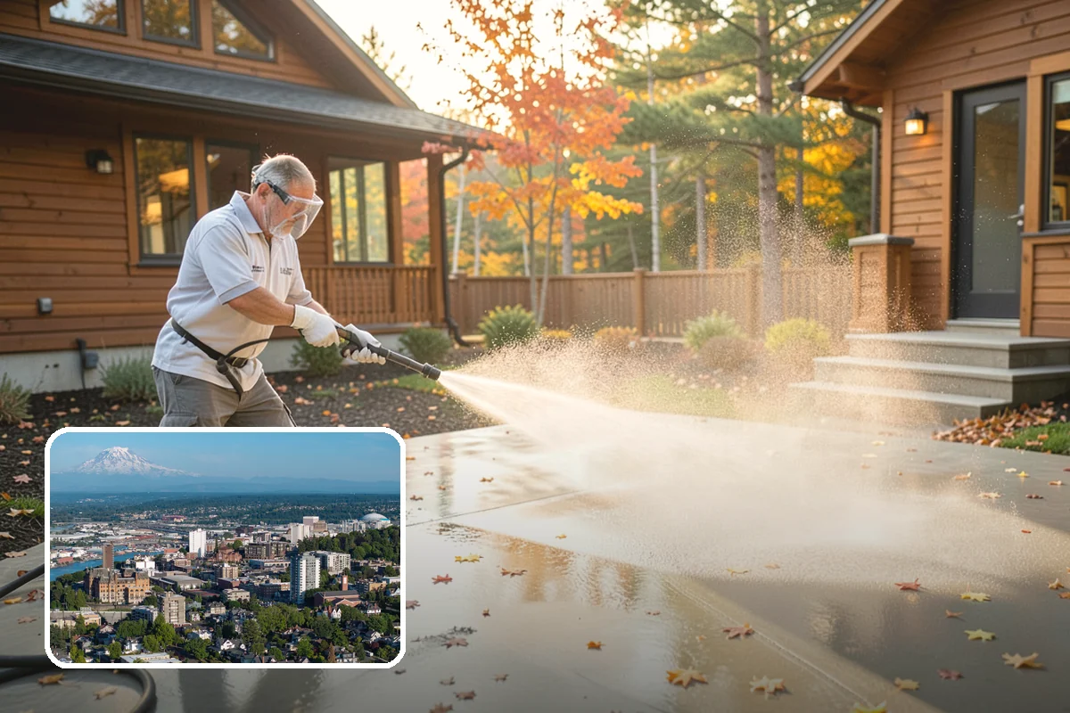 Driveway Restoration Cleaning in Tacoma, Pierce County, WA - Revives heavily neglected and stained driveways
