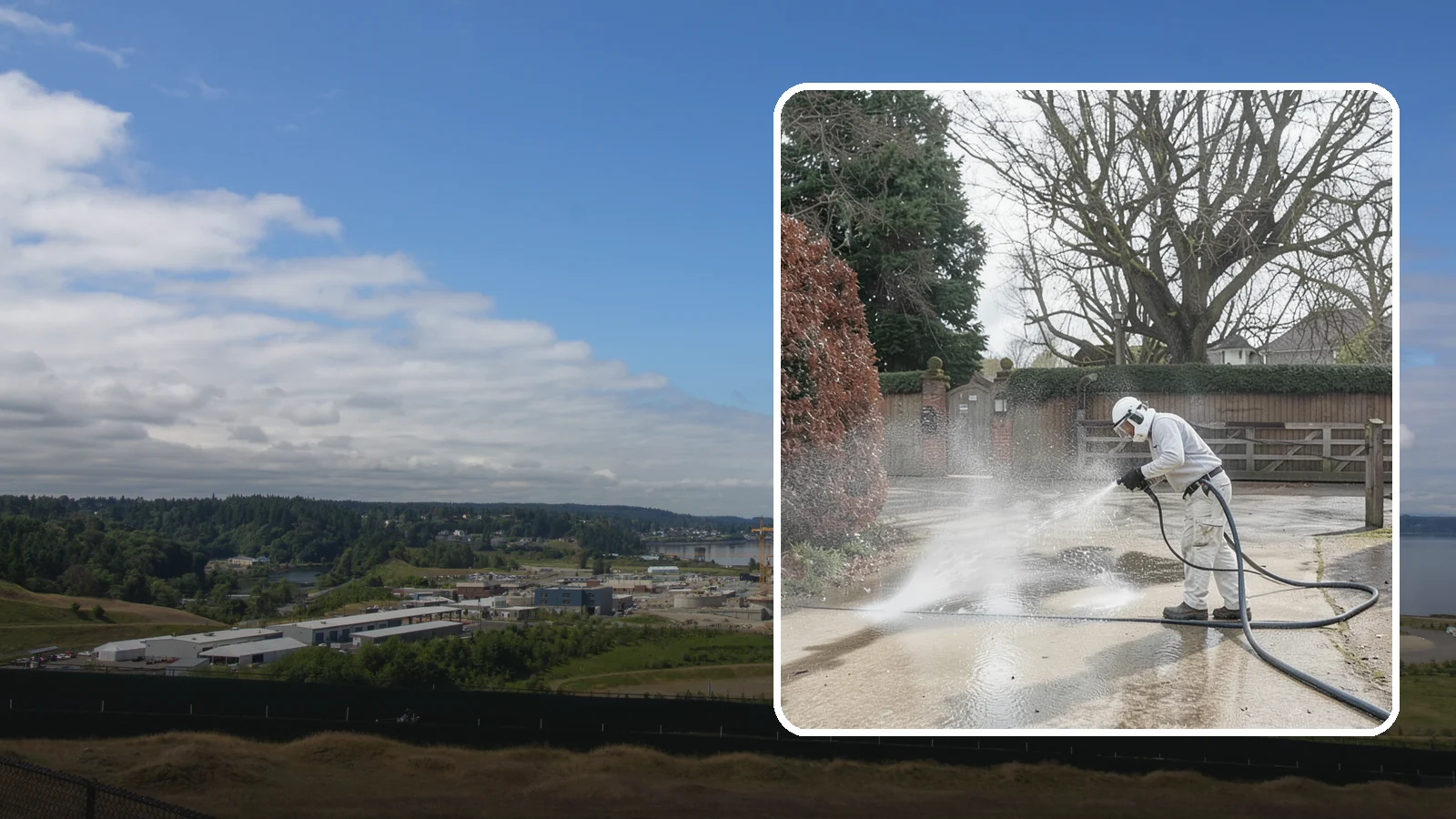 Driveway Restoration Cleaning in University Place, Pierce County, WA - Intensive restoration cleaning that revives severely neglected or heavily stained Washington driveways.