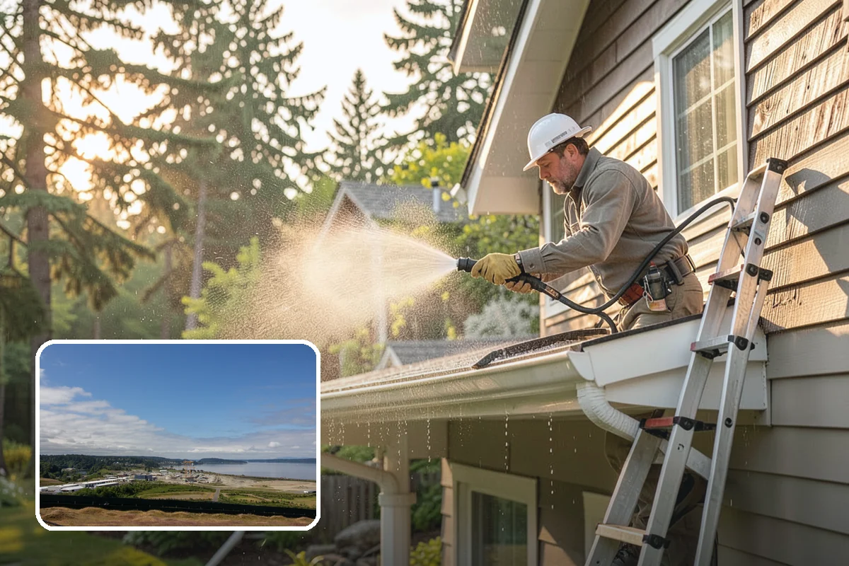 Driveway Restoration Cleaning in University Place, Pierce County, WA - Revives heavily neglected and stained driveways