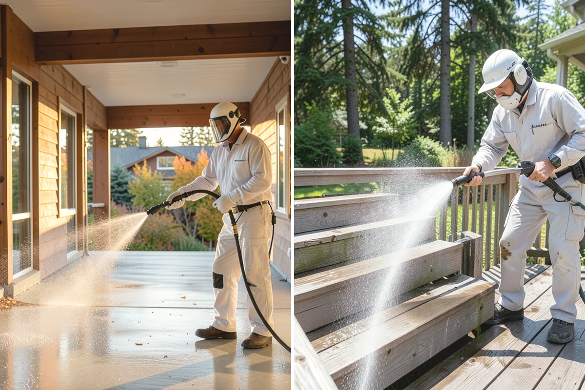 Driveway Restoration Cleaning in University Place, Pierce County, WA - Assess all forms of staining, growth, and grime present