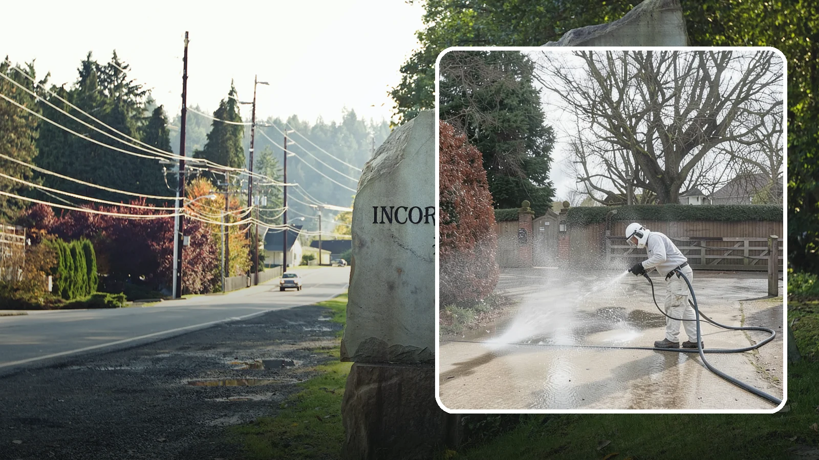 Driveway Restoration Cleaning in Wilkeson, Pierce County, WA - Intensive restoration cleaning that revives severely neglected or heavily stained Washington driveways.