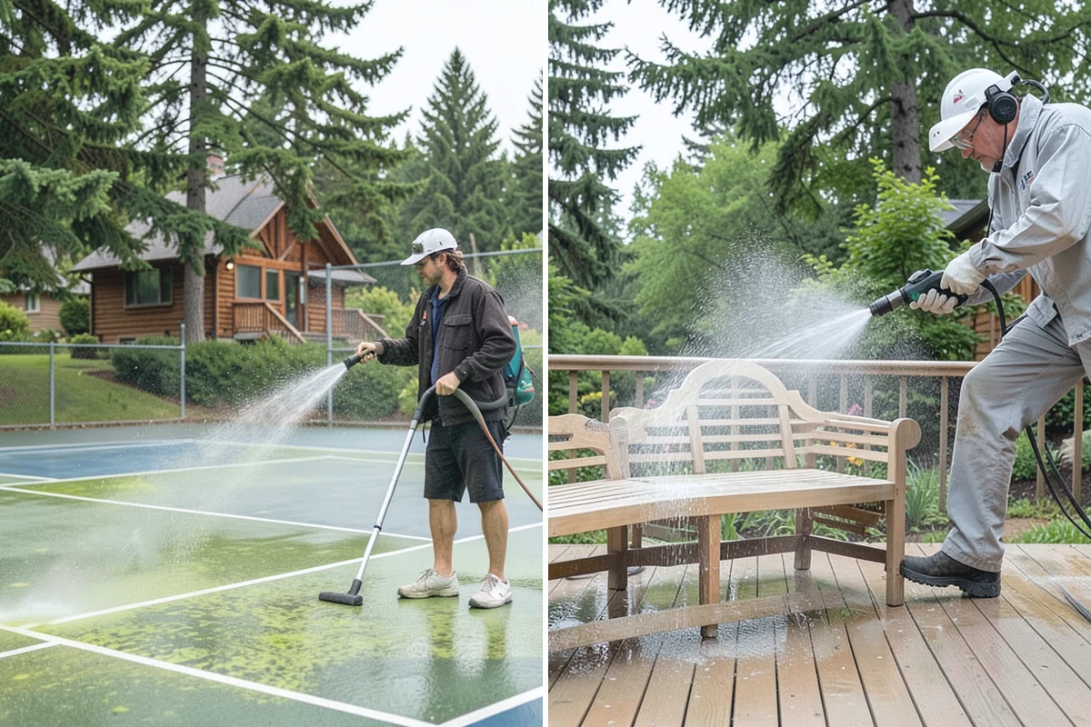 Driveway Restoration Cleaning in Wilkeson, Pierce County, WA - Assess all forms of staining, growth, and grime present