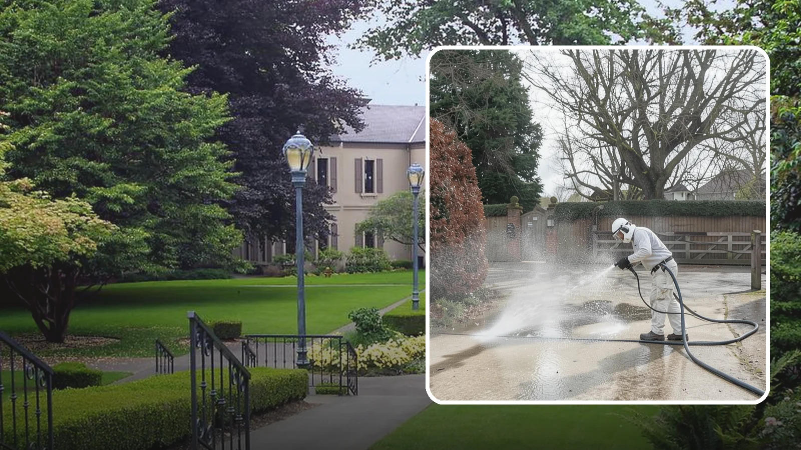 Driveway Restoration Cleaning in Woodinville, King County, WA - Intensive restoration cleaning that revives severely neglected or heavily stained Washington driveways.