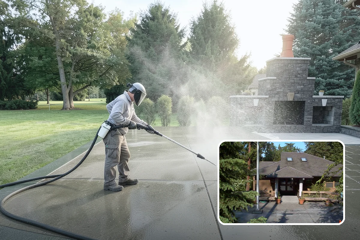 Driveway Restoration Cleaning in Yarrow Point, King County, WA - Revives heavily neglected and stained driveways