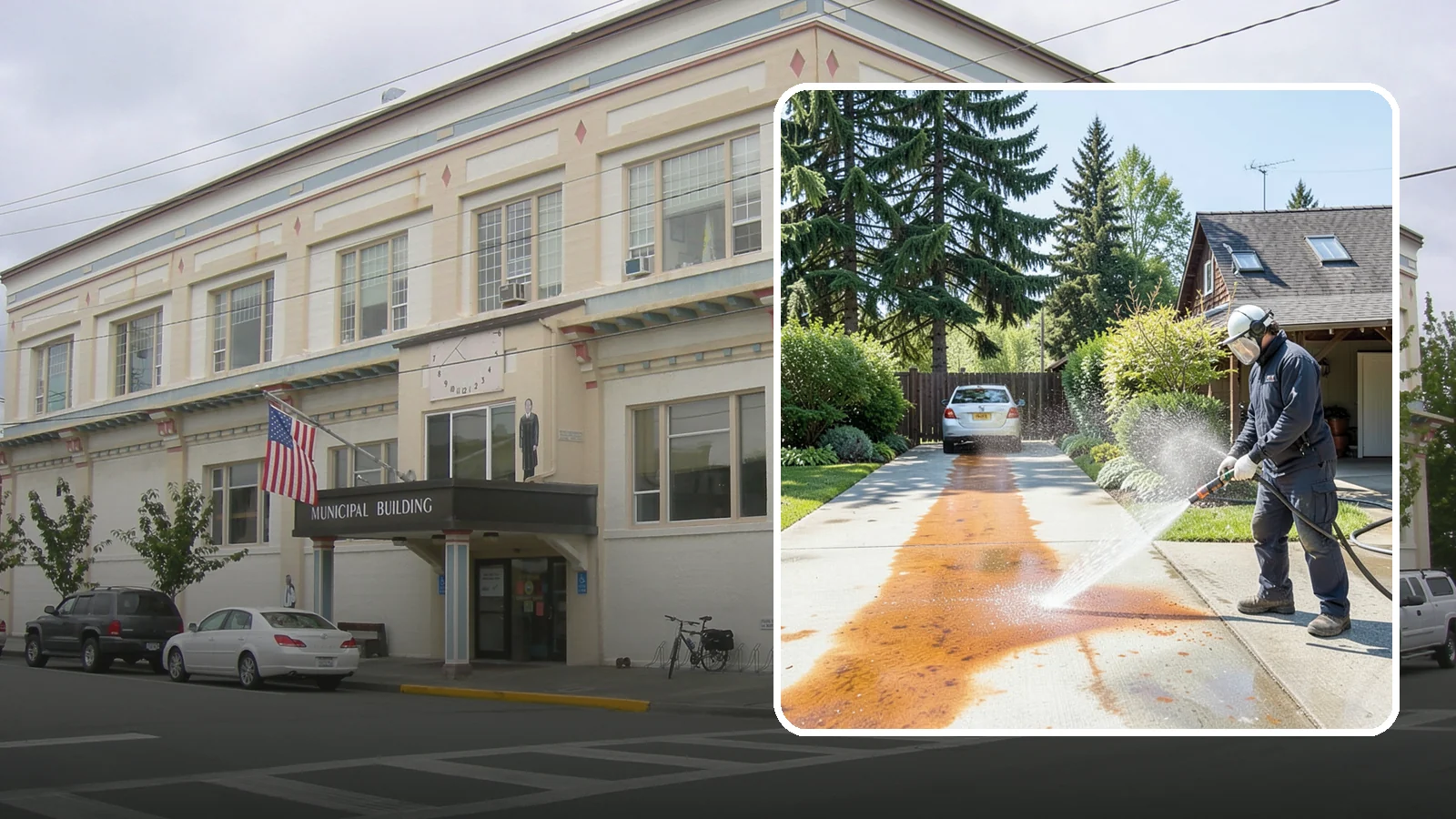 Driveway Rust Stain Removal in Anacortes, Skagit County, WA - Specialized rust stain removal that clears orange staining from irrigation, fertilizer, and metal on driveways.