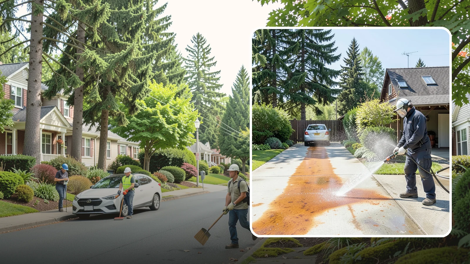 Driveway Rust Stain Removal in Beaux Arts Village, King County, WA - Specialized rust stain removal that clears orange staining from irrigation, fertilizer, and metal on driveways.
