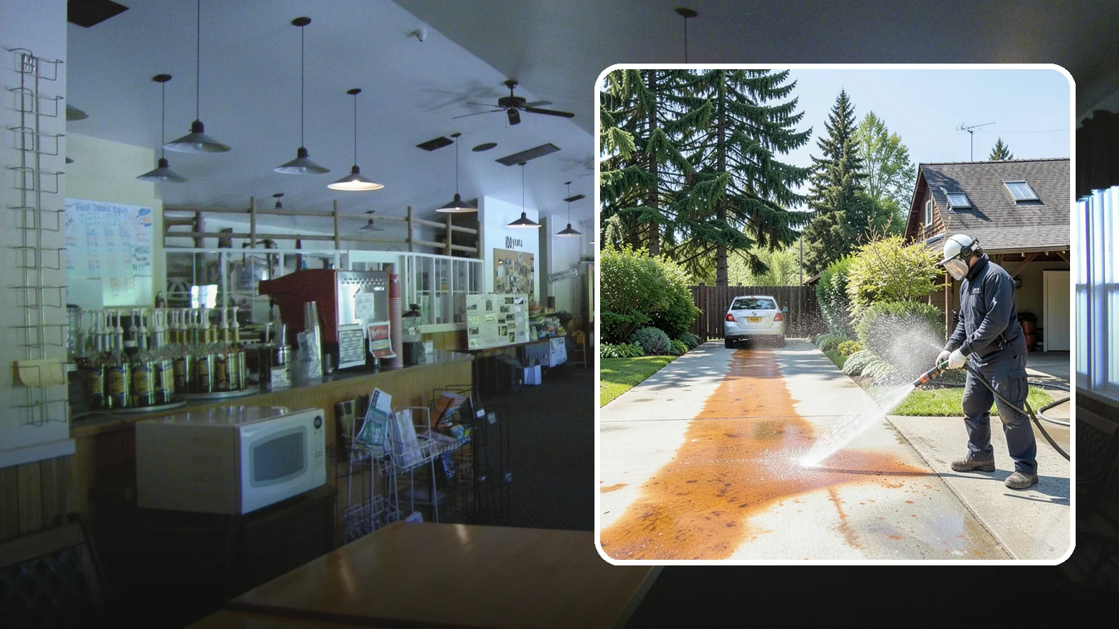 Driveway Rust Stain Removal in Black Diamond, King County, WA - Specialized rust stain removal that clears orange staining from irrigation, fertilizer, and metal on driveways.