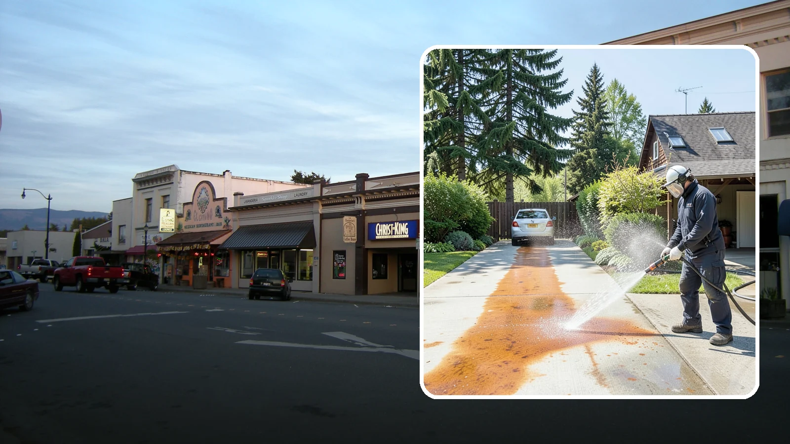 Driveway Rust Stain Removal in Burlington, Skagit County, WA - Specialized rust stain removal that clears orange staining from irrigation, fertilizer, and metal on driveways.