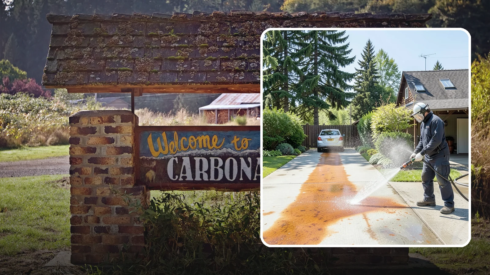Driveway Rust Stain Removal in Carbonado, Pierce County, WA - Specialized rust stain removal that clears orange staining from irrigation, fertilizer, and metal on driveways.