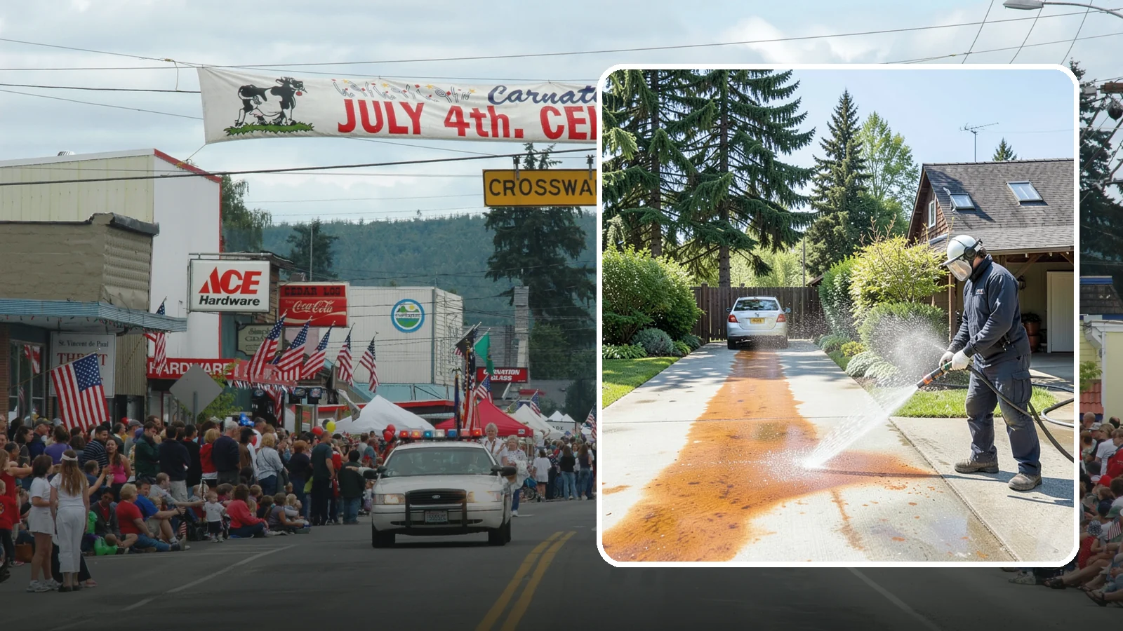 Driveway Rust Stain Removal in Carnation, King County, WA - Specialized rust stain removal that clears orange staining from irrigation, fertilizer, and metal on driveways.