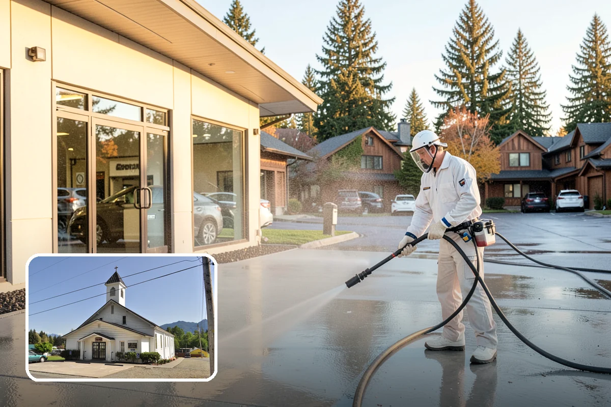 Driveway Rust Stain Removal in Concrete, Skagit County, WA - Dissolves rust staining that pressure alone cannot remove