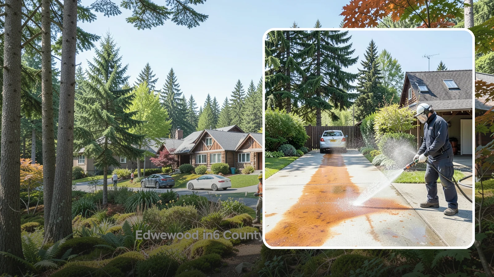 Driveway Rust Stain Removal in Edgewood, Pierce County, WA - Specialized rust stain removal that clears orange staining from irrigation, fertilizer, and metal on driveways.