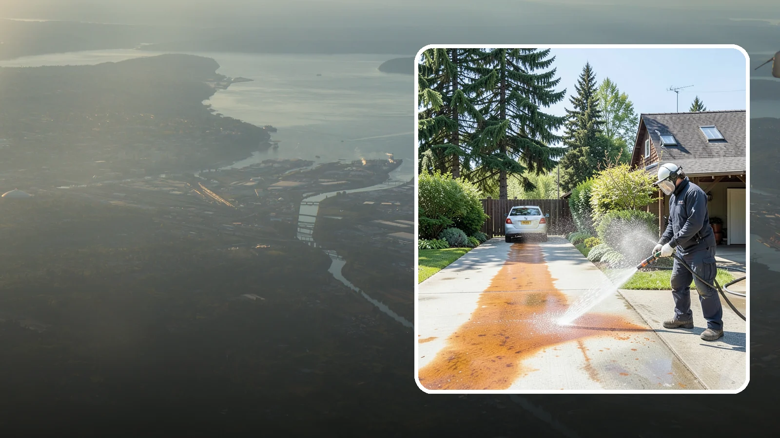 Driveway Rust Stain Removal in Fife, Pierce County, WA - Specialized rust stain removal that clears orange staining from irrigation, fertilizer, and metal on driveways.