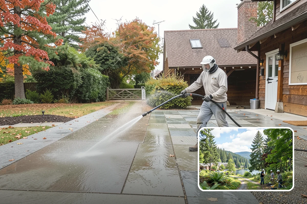 Driveway Rust Stain Removal in Lake Forest Park, King County, WA - Dissolves rust staining that pressure alone cannot remove