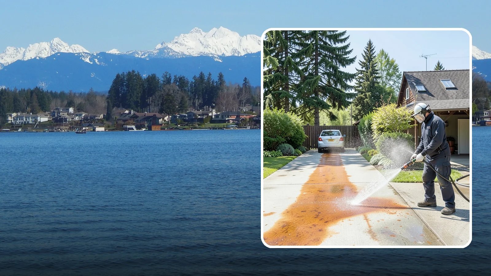 Driveway Rust Stain Removal in Lake Stevens, Snohomish County, WA - Specialized rust stain removal that clears orange staining from irrigation, fertilizer, and metal on driveways.