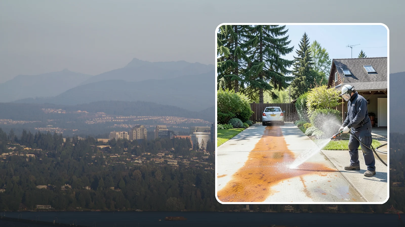 Driveway Rust Stain Removal in Medina, King County, WA - Specialized rust stain removal that clears orange staining from irrigation, fertilizer, and metal on driveways.