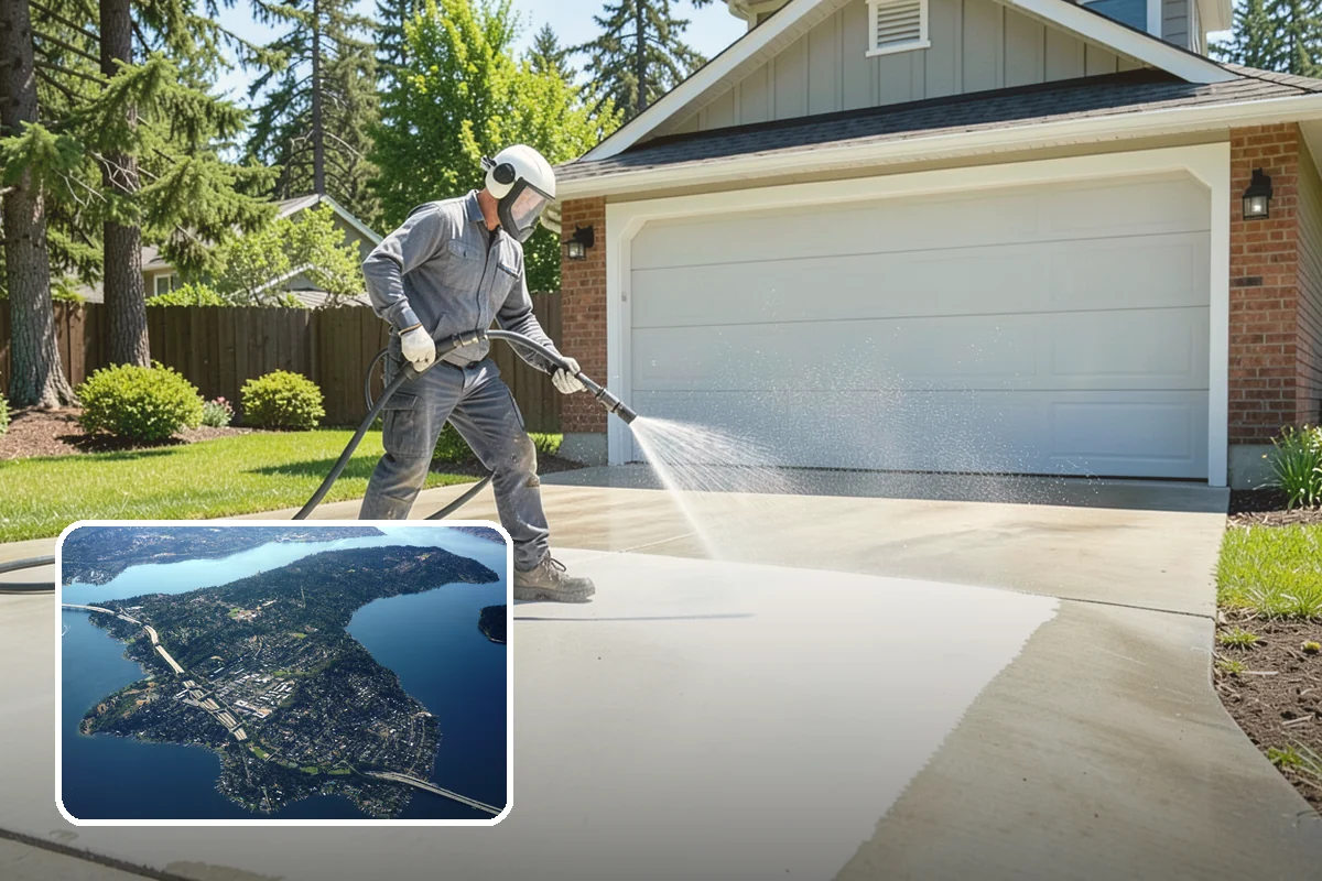 Driveway Rust Stain Removal in Mercer Island, King County, WA - Dissolves rust staining that pressure alone cannot remove
