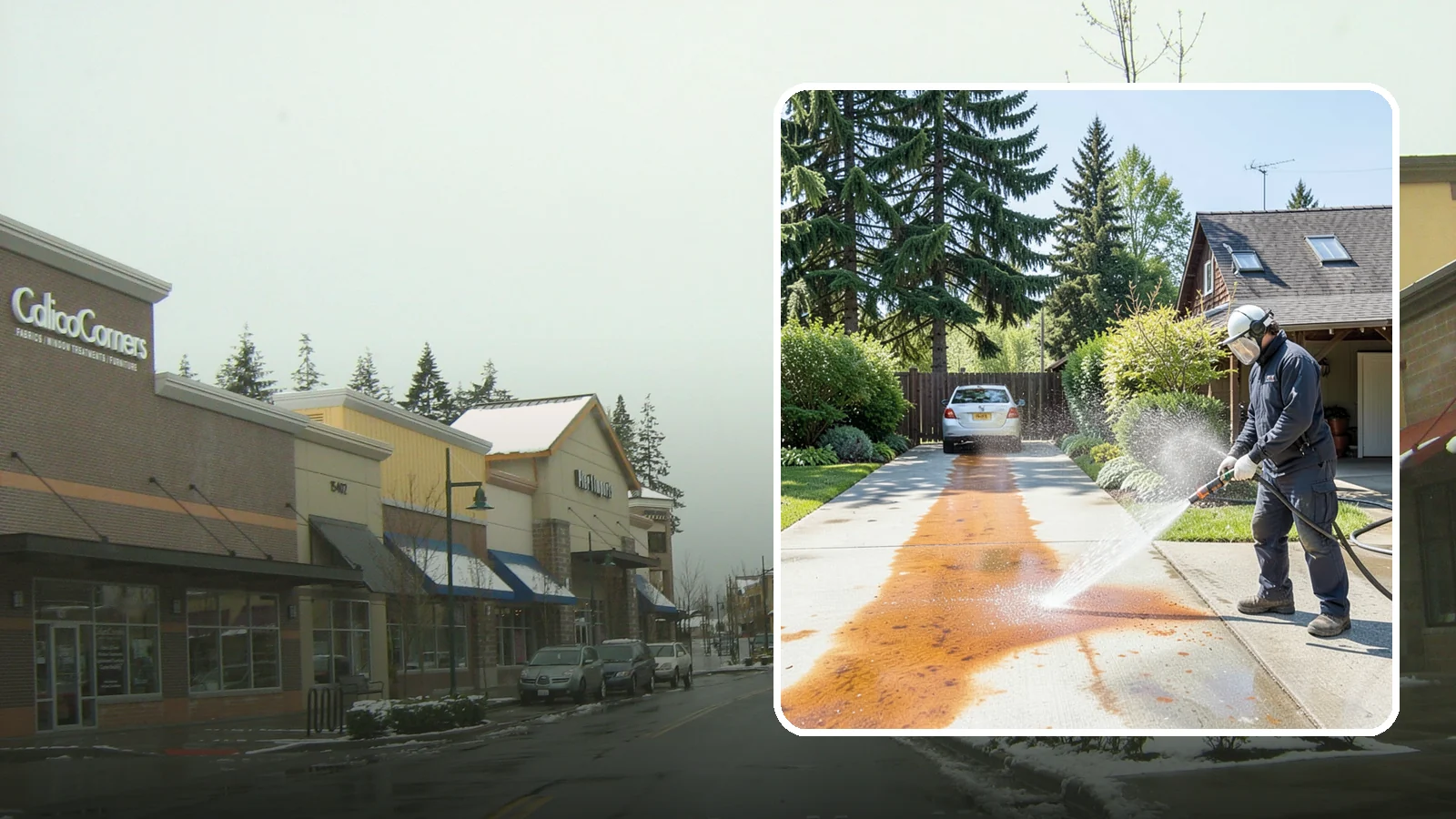 Driveway Rust Stain Removal in Mill Creek, Snohomish County, WA - Specialized rust stain removal that clears orange staining from irrigation, fertilizer, and metal on driveways.