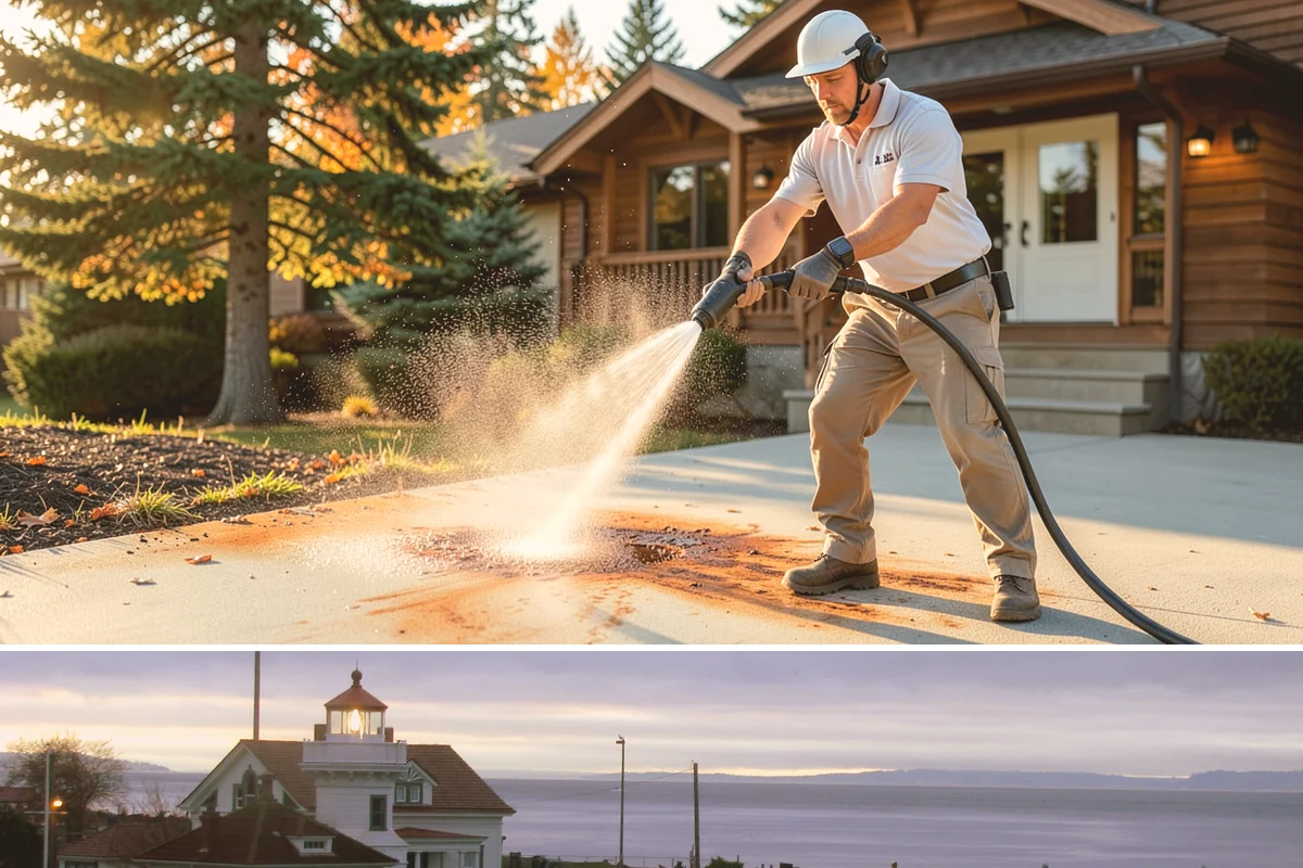 Driveway Rust Stain Removal in Mukilteo, Snohomish County, WA - Tackle rust stains in the dry season and consider adjusting sprinklers to prevent recurrence.