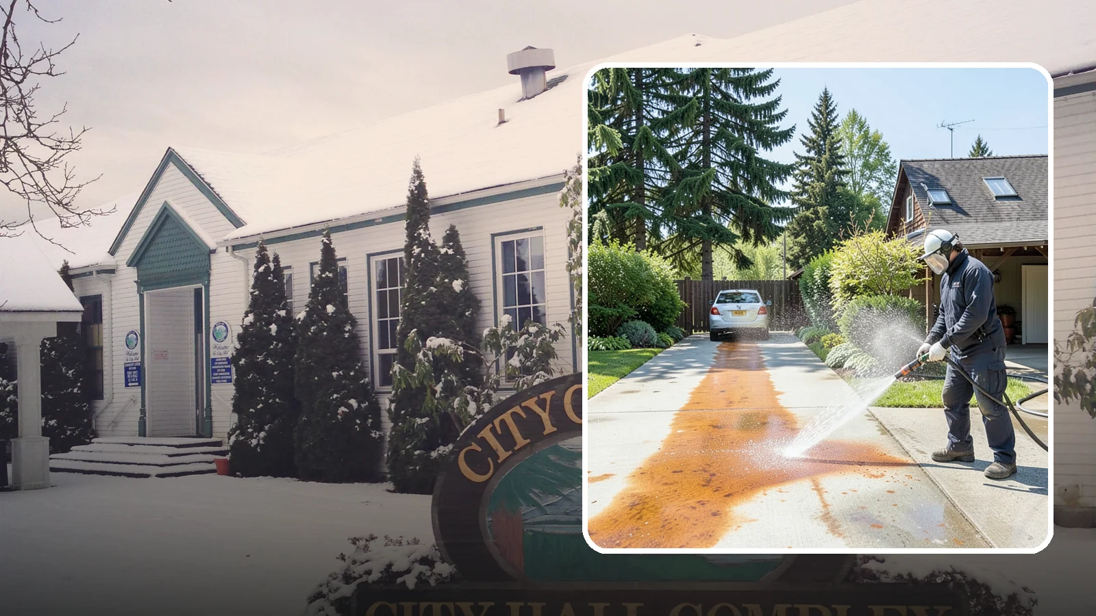 Driveway Rust Stain Removal in Pacific, King County, WA - Specialized rust stain removal that clears orange staining from irrigation, fertilizer, and metal on driveways.