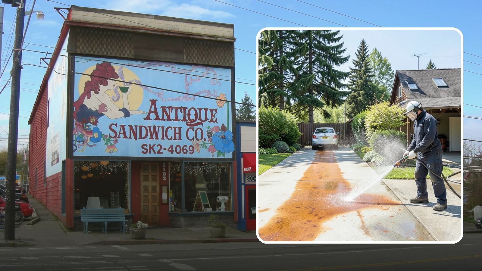 Driveway Rust Stain Removal in Ruston, Pierce County, WA - Specialized rust stain removal that clears orange staining from irrigation, fertilizer, and metal on driveways.