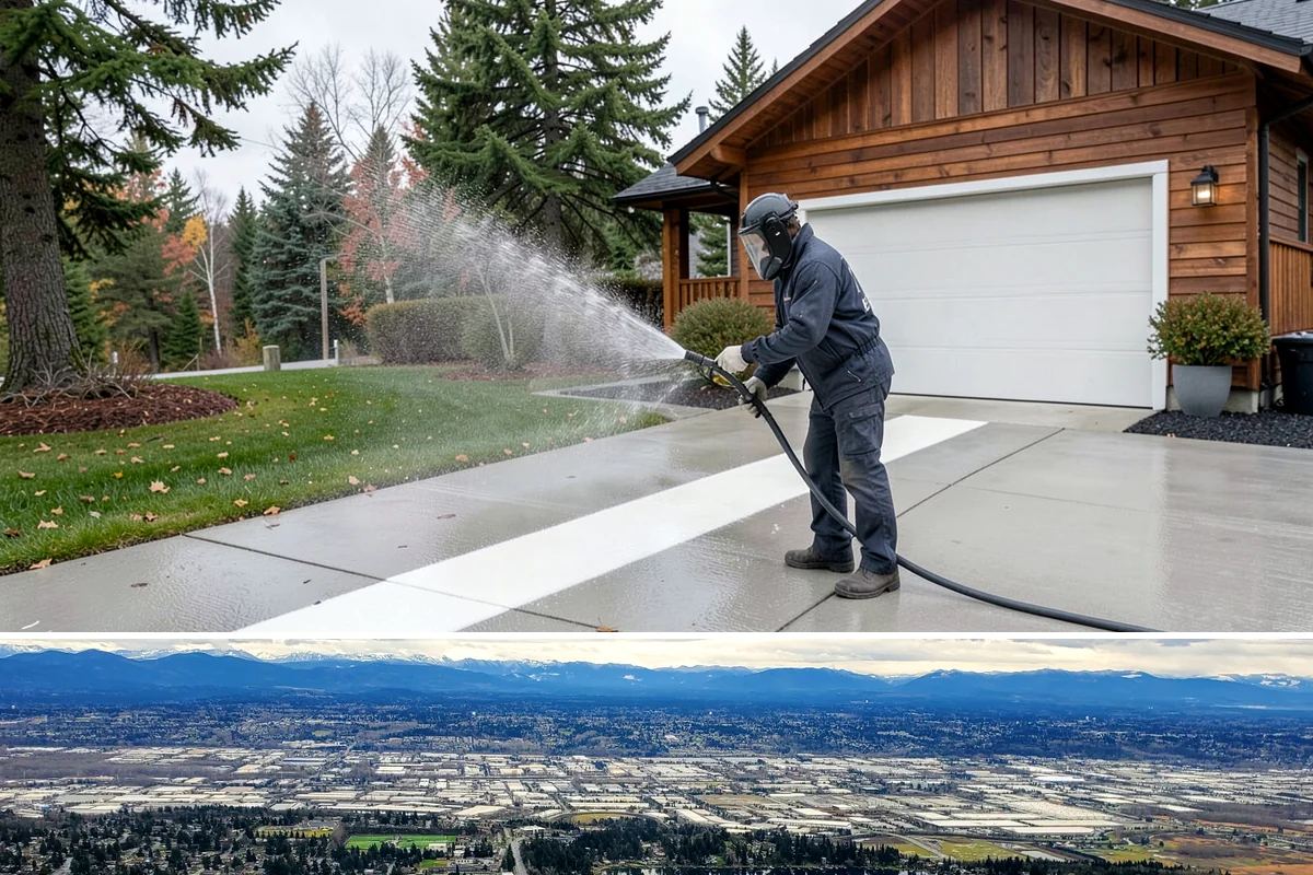 Driveway Rust Stain Removal in SeaTac, King County, WA - Tackle rust stains in the dry season and consider adjusting sprinklers to prevent recurrence.