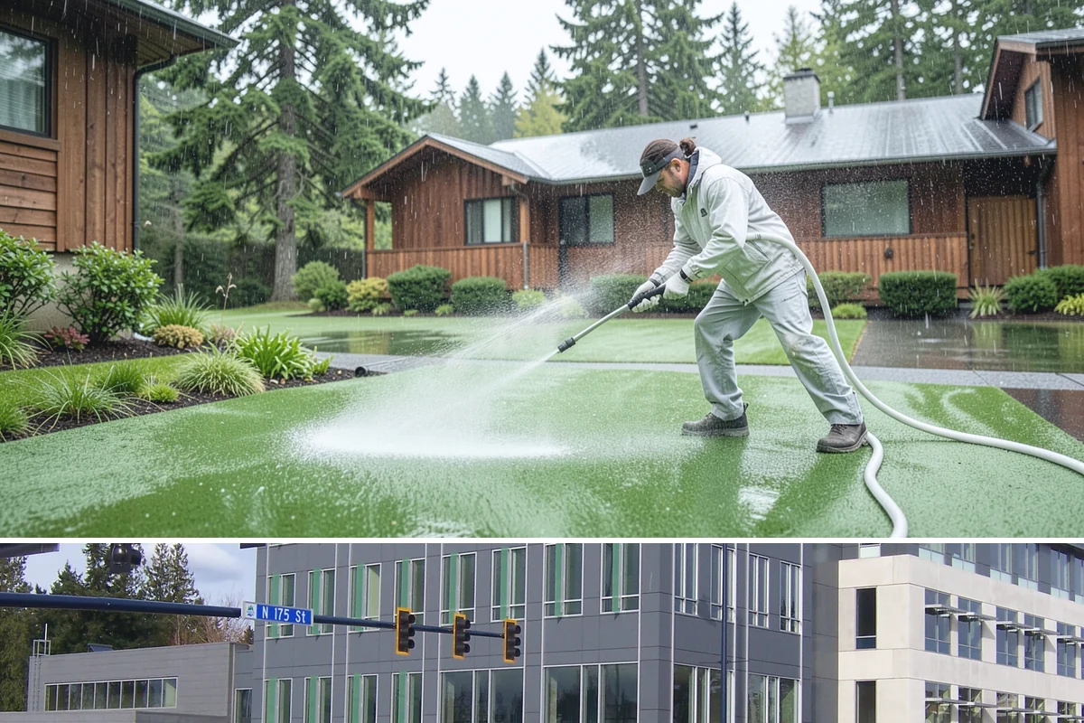 Driveway Rust Stain Removal in Shoreline, King County, WA - Tackle rust stains in the dry season and consider adjusting sprinklers to prevent recurrence.