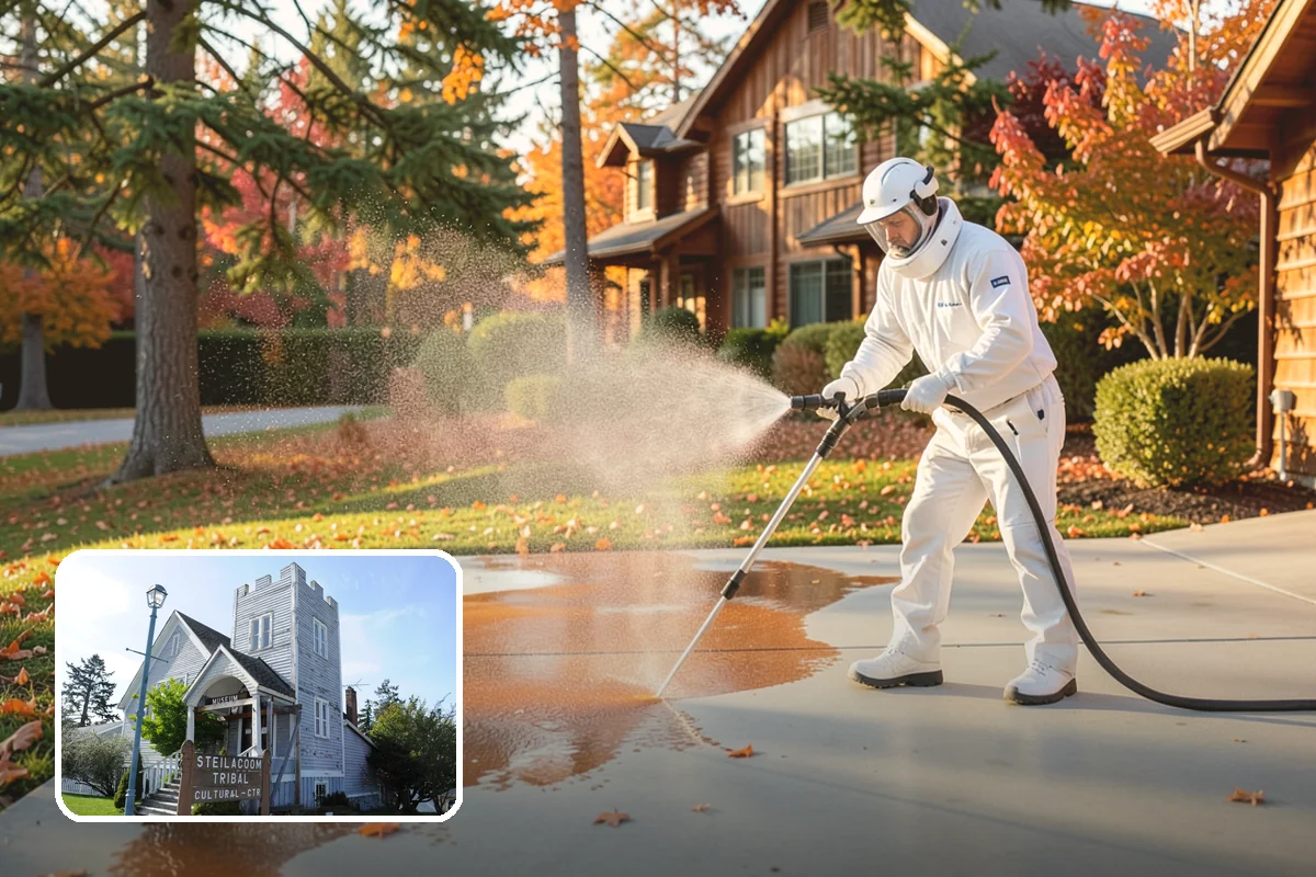 Driveway Rust Stain Removal in Steilacoom, Pierce County, WA - Dissolves rust staining that pressure alone cannot remove