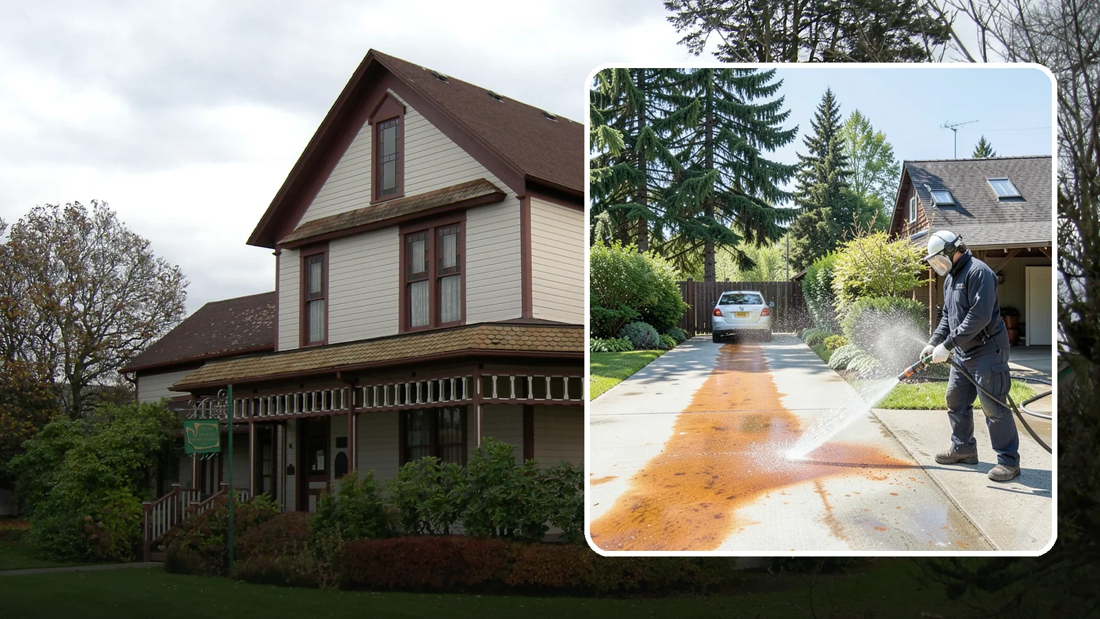 Driveway Rust Stain Removal in Sumner, Pierce County, WA - Specialized rust stain removal that clears orange staining from irrigation, fertilizer, and metal on driveways.
