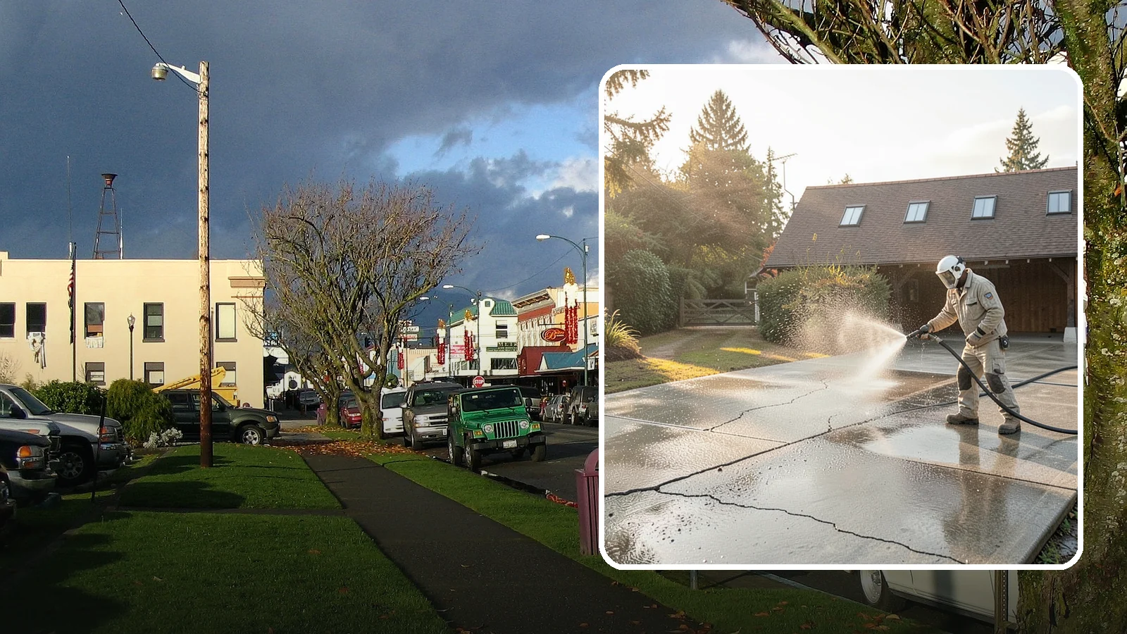 Driveway Sealing Preparation in Arlington, Snohomish County, WA - Thorough cleaning and prep that gets a driveway ready for a durable, long-lasting sealant application.