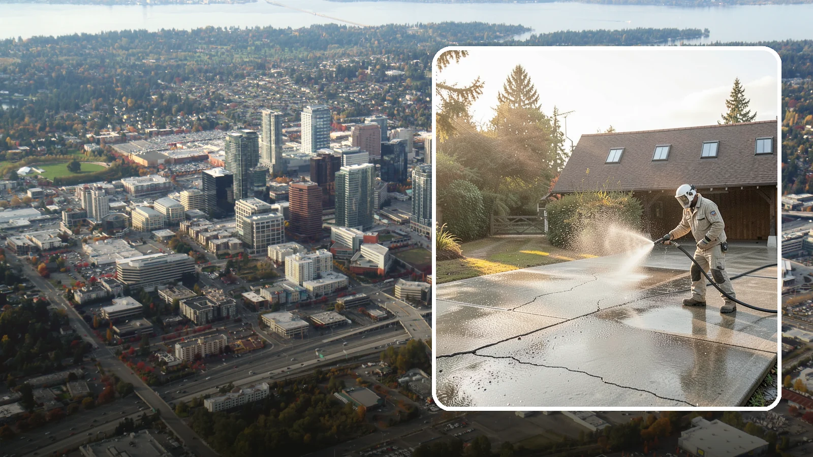 Driveway Sealing Preparation in Bellevue, King County, WA - Thorough cleaning and prep that gets a driveway ready for a durable, long-lasting sealant application.