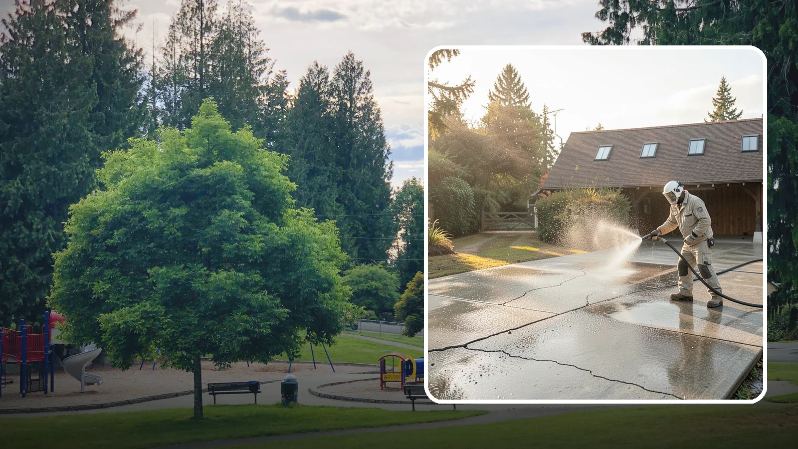 Driveway Sealing Preparation in Bonney Lake, Pierce County, WA - Thorough cleaning and prep that gets a driveway ready for a durable, long-lasting sealant application.