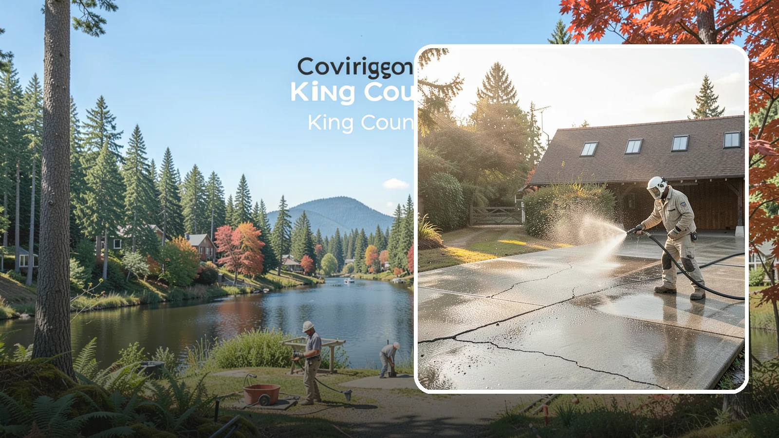 Driveway Sealing Preparation in Covington, King County, WA - Thorough cleaning and prep that gets a driveway ready for a durable, long-lasting sealant application.