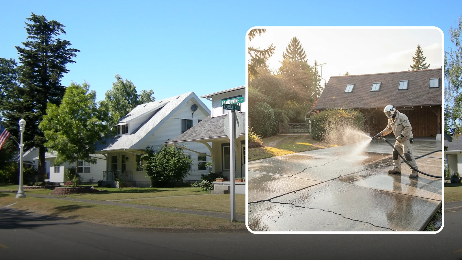 Driveway Sealing Preparation in DuPont, Pierce County, WA - Thorough cleaning and prep that gets a driveway ready for a durable, long-lasting sealant application.