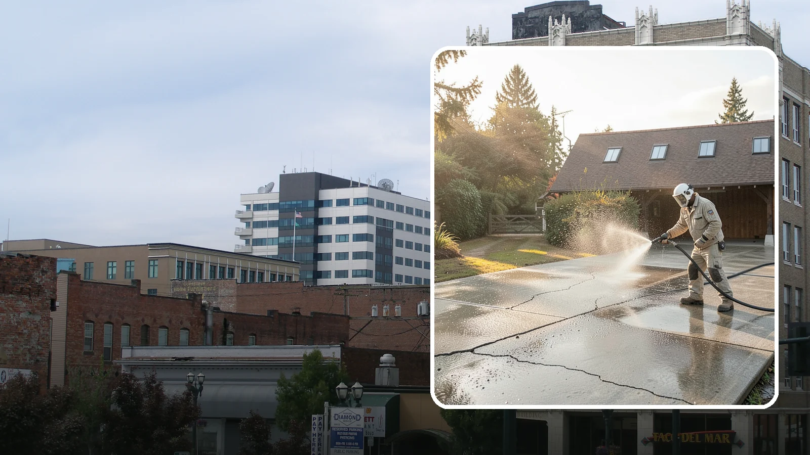 Driveway Sealing Preparation in Everett, Snohomish County, WA - Thorough cleaning and prep that gets a driveway ready for a durable, long-lasting sealant application.