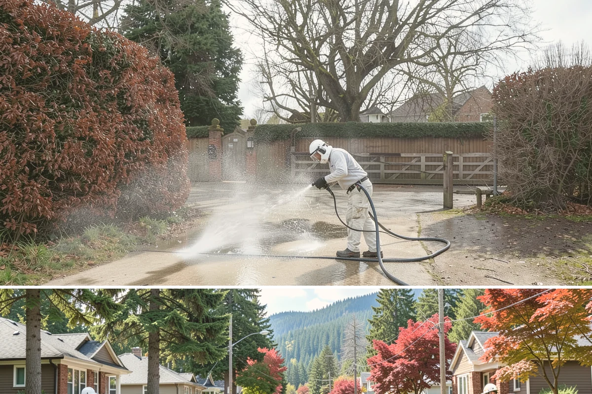 Driveway Sealing Preparation in Hunts Point, King County, WA - Schedule prep during a dry summer window so the surface can fully dry before sealing.