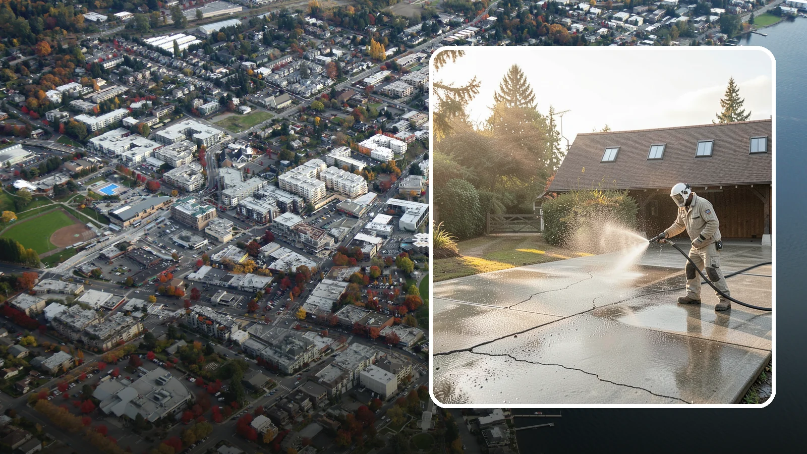 Driveway Sealing Preparation in Kirkland, King County, WA - Thorough cleaning and prep that gets a driveway ready for a durable, long-lasting sealant application.