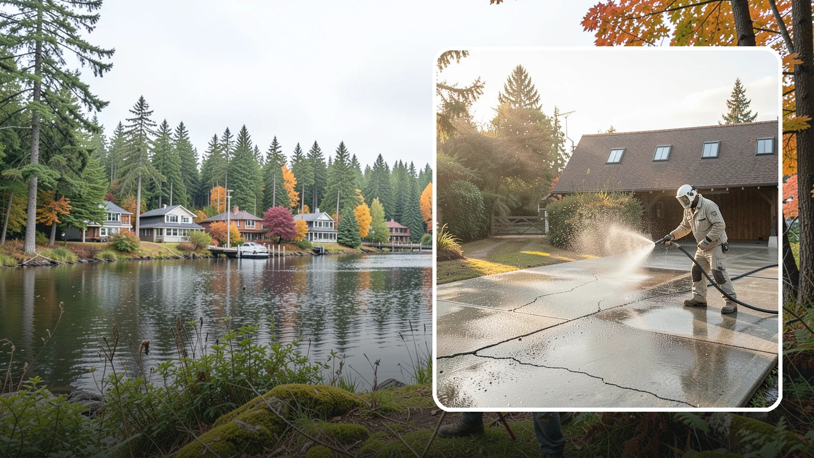 Driveway Sealing Preparation in La Conner, Skagit County, WA - Thorough cleaning and prep that gets a driveway ready for a durable, long-lasting sealant application.