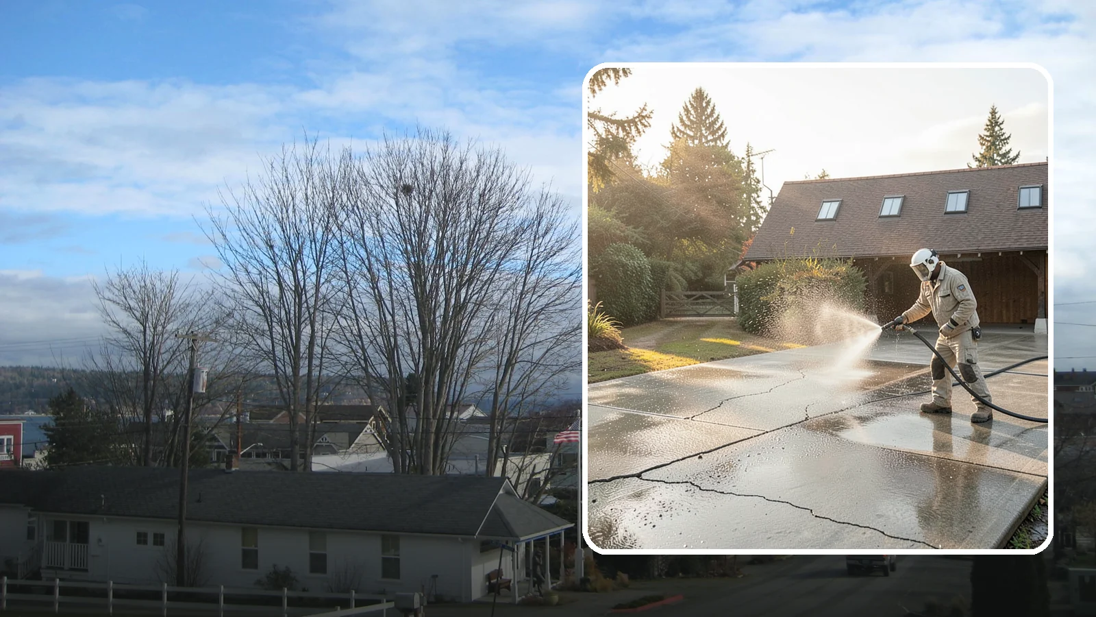 Driveway Sealing Preparation in Langley, Island County, WA - Thorough cleaning and prep that gets a driveway ready for a durable, long-lasting sealant application.