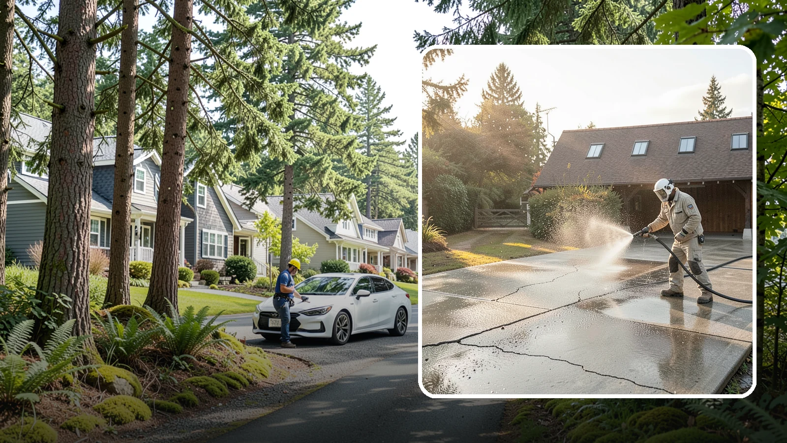 Driveway Sealing Preparation in Normandy Park, King County, WA - Thorough cleaning and prep that gets a driveway ready for a durable, long-lasting sealant application.