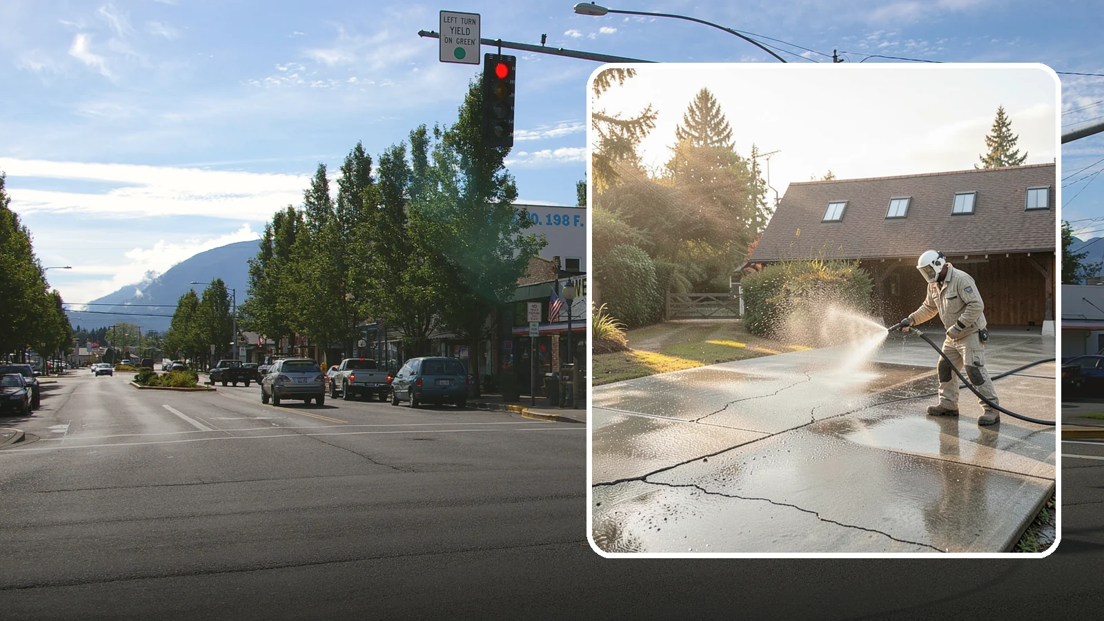 Driveway Sealing Preparation in North Bend, King County, WA - Thorough cleaning and prep that gets a driveway ready for a durable, long-lasting sealant application.